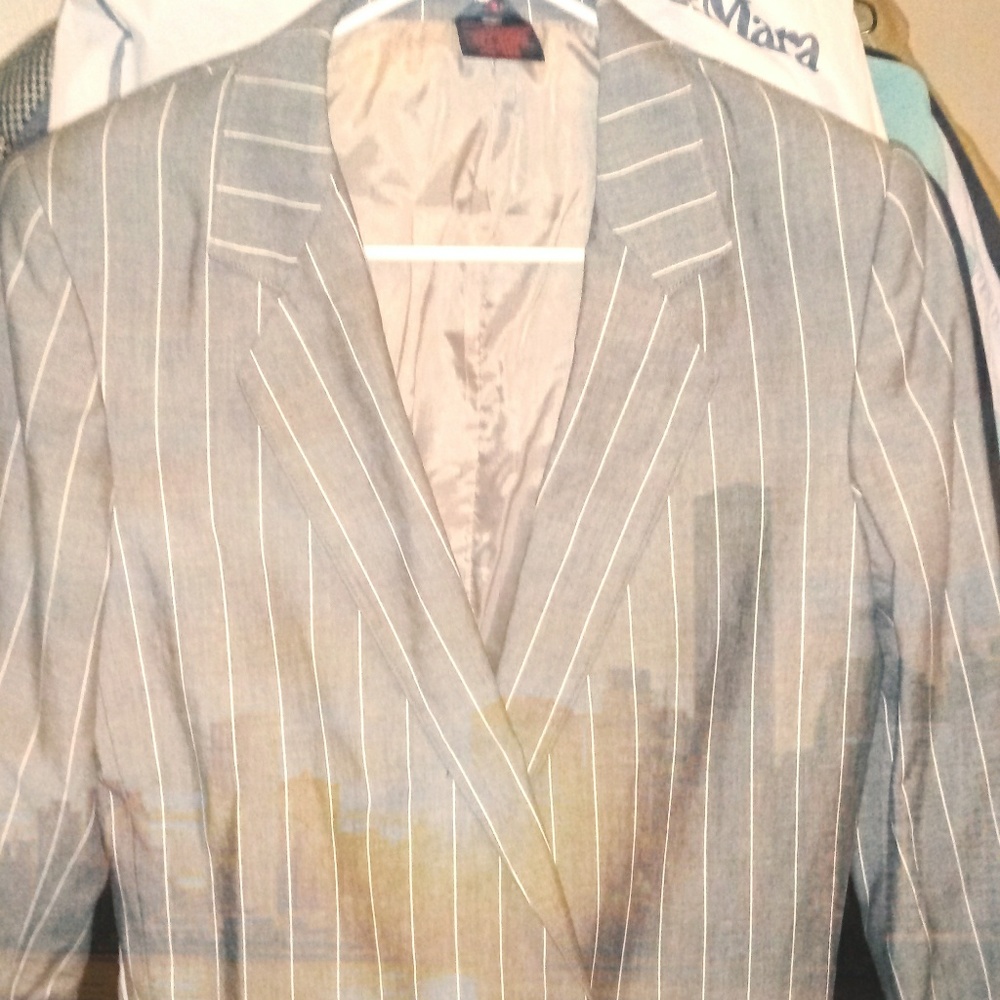 Women's Double breasted Grey Pinstripe blazer